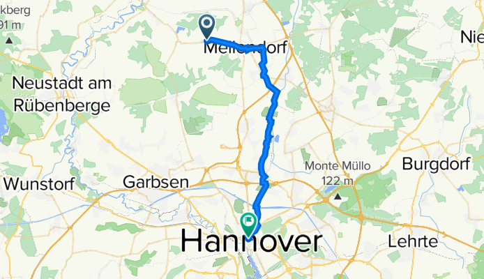 Leinefeldstraße 2, Wedemark nach Herrenstraße 6, Hannover