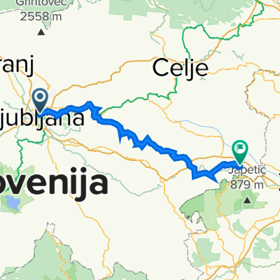 Šmartinska cesta 58a to Mrzlava vas 41e