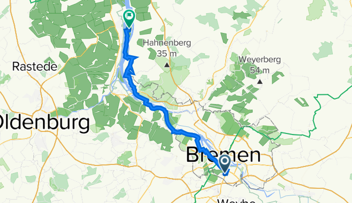 Köhnenweg 27, Bremen nach Straße ohne Straßennamen, Schwanewede