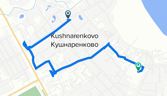 От Красноармейская улица 90, Кушнаренково до Октябрьская улица 41 корпус 2, Кушнаренково