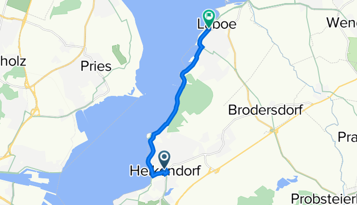 Dorfstraße 7, Heikendorf nach Strandstraße 42, Laboe