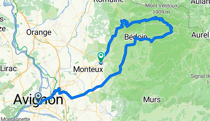 Mont Ventoux au départ d'Avignon 16 07 11