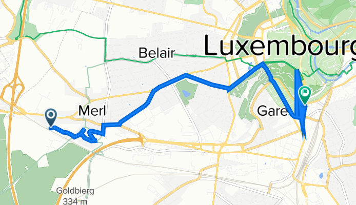 Luxembourg, Luxembourg to Avenue de la Gare 3, Luxembourg