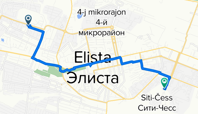 Ипподромная улица, 48, Элиста до проспект О. Бендера, 7/1, Элиста