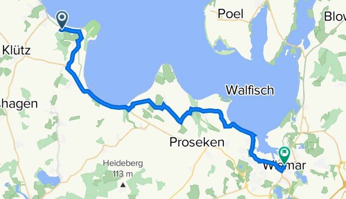 Zeltplatz 1, Boltenhagen nach Am Markt 11, Wismar