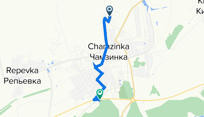 54.420° N 45.785° W до улица Маркина, 8Б,