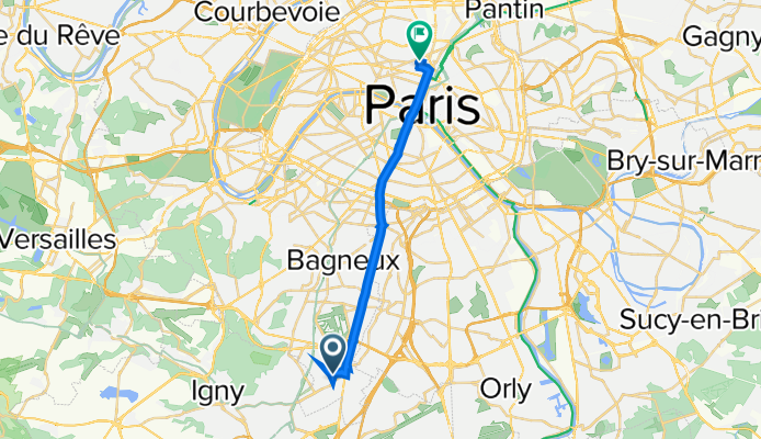De Allée des Ormeaux 11, Antony à Rue de Paradis 46b, Paris