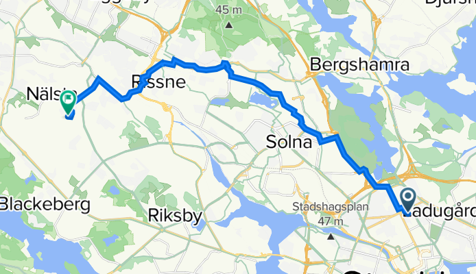 Markvardsgatan 5, Stockholm to Gökottestigen 16, Stockholm
