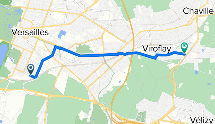 35 Rue Henri de Régnier, Versailles à 7 Rue Pasteur, Viroflay