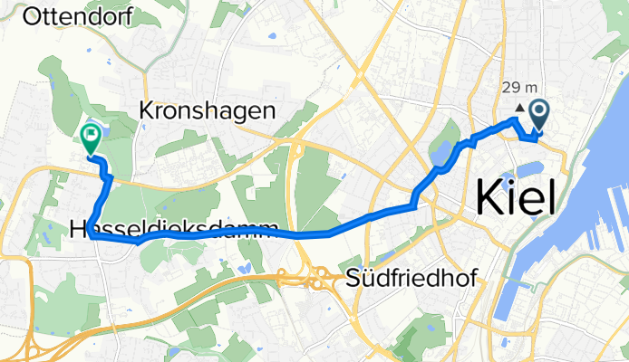 Arnold-Heller-Straße 2, Kiel nach Faluner Weg 5, Kiel