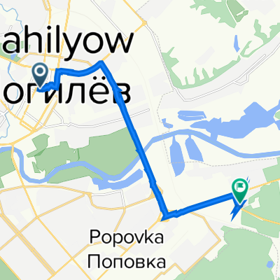 От улица Первомайская 57, Могилёв до Витебский проспект 19, Могилёв
