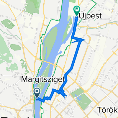 Margitsziget / Margit híd, Budapest to Váci út 34, Budapest