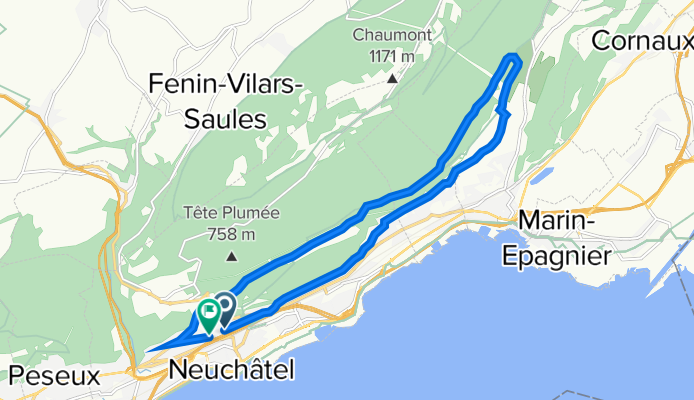 Rue de la Côte 38, Neuchâtel à Rue de la Côte 66, Neuchâtel
