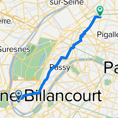 157 Rue de Silly, Boulogne-Billancourt à 2–14S Rue Jacques Kellner, Paris