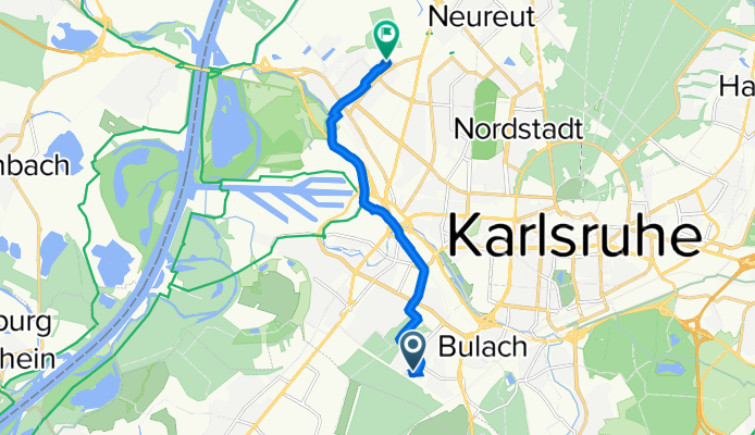 Karl-Flößer-Straße 34, Karlsruhe nach Grünhutstraße 6, Karlsruhe
