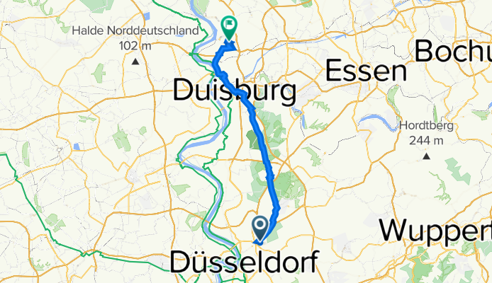 Max-Halbe-Straße 15, Düsseldorf nach Hamborn, Duisburg