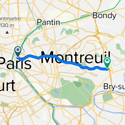 2 Rue Chapon, Paris à 17 Avenue Louison Bobet, Fontenay-sous-Bois