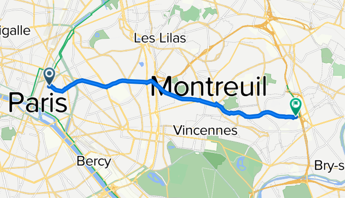 2 Rue Chapon, Paris à 17 Avenue Louison Bobet, Fontenay-sous-Bois