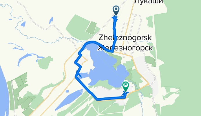 От улица Решетнева 3д, Железногорск до Ленинградский проезд 19, Железногорск