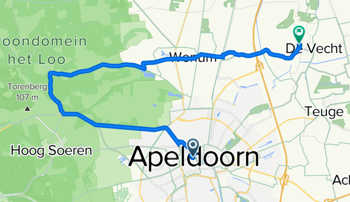 Deventerstraat 22A, Apeldoorn naar Broeklanderweg 82, Beemte Broekland