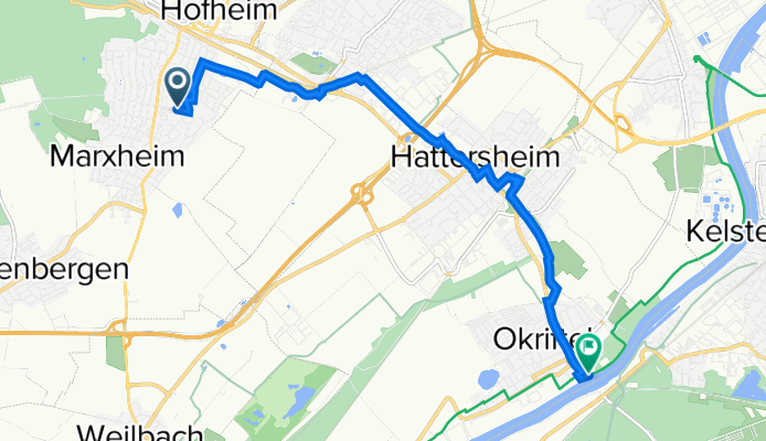 Berliner Straße 12, Hofheim am Taunus nach Jahnallee 2, Hattersheim am Main