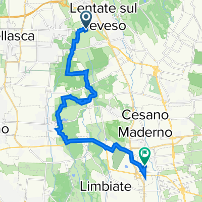 Da Via A. Manzoni 53, Lentate sul Seveso a Corso Milano 51, Bovisio Masciago
