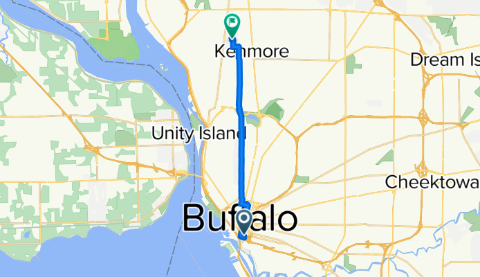 1 Seneca St, Buffalo to 320 Kinsey Ave, Kenmore