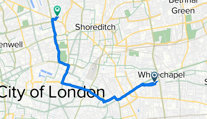 81 Tower House, Fieldgate St, London to 1 Ebenezer St, London