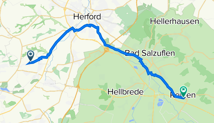 Husumer Straße 95, Bielefeld nach Alte Landstraße 37, Bad Salzuflen