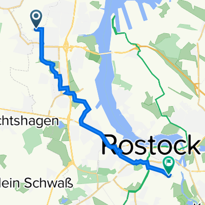 Straße ohne Straßennamen, Rostock nach Blücherstraße 66, Rostock