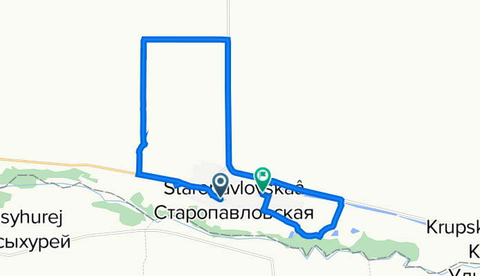 От Советская улица 18, Старопавловская до улица Ворошилова 39, Старопавловская