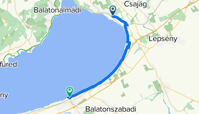 Rákóczi Ferenc út 174., Balatonakarattya to Krúdy sétány 2., Siófok