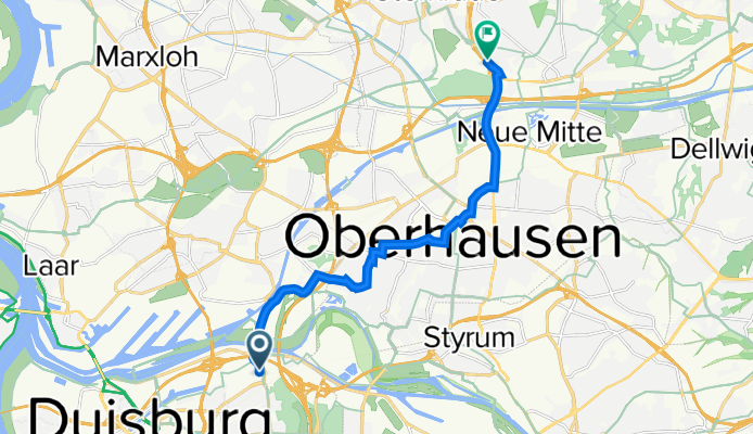 Zanderstraße 3, Duisburg nach Sterkrader Straße 181A–197, Oberhausen
