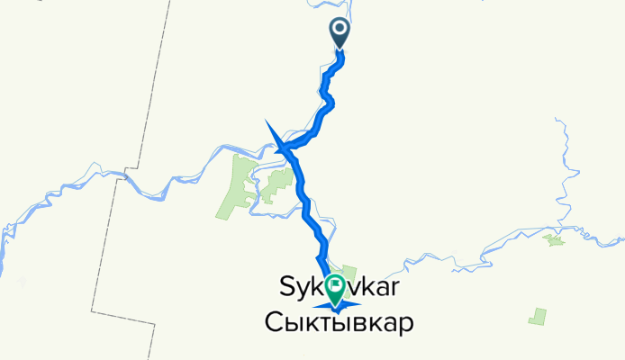 От Р25 1415, Емва до улица Димитрова 24, Сыктывкар
