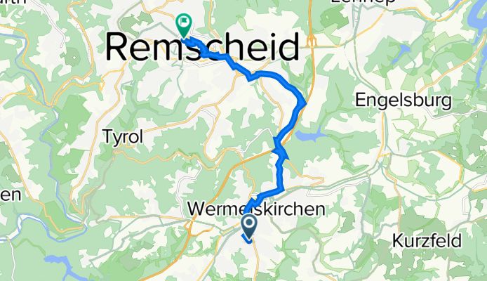 Königsberger Straße 16, Wermelskirchen nach Theodor-Heuss-Platz 7, Remscheid