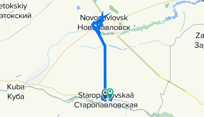 От улица Мира 61, Старопавловская до улица Ворошилова 39, Старопавловская