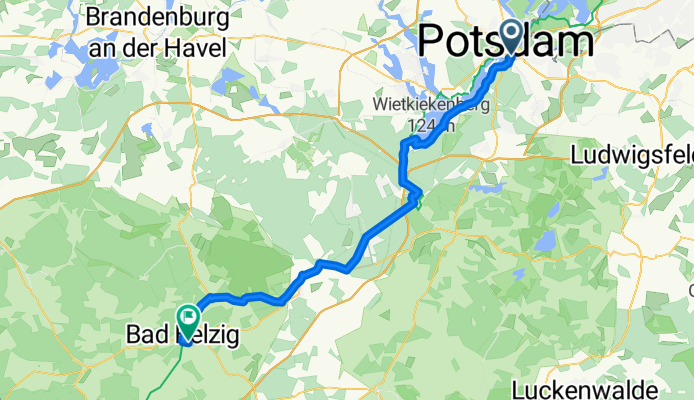 Friedrich-Engels-Straße 101, Potsdam nach Bad Belzig