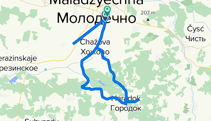 От Н9091 до улица Городокская 131, Molodechno