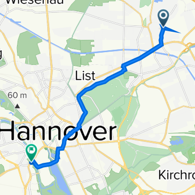 Im Heidkampe 53, Hannover nach Roesebeckstraße 1, Hannover
