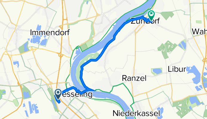 Im Blauen Garn 114, Wesseling nach Wahner Straße 28, Köln