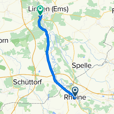 Tiefe Straße 13, Rheine nach Pöttkerdiek 12, Lingen (Ems)