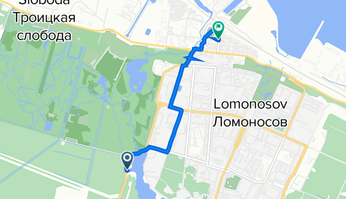 От Краснопрудская улица 2, Санкт-Петербург до улица Рубакина 5, Санкт-Петербург