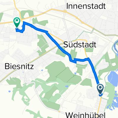 Erich-Weinert-Straße 1, Görlitz nach Rosa-Luxemburg-Straße 6, Görlitz