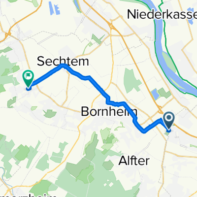 Alfter to Martinstraße 13, Bornheim