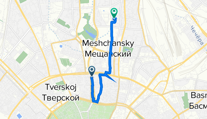 Цветной бульвар, 34Ас1, Москва до Больничный переулок, 1, Москва