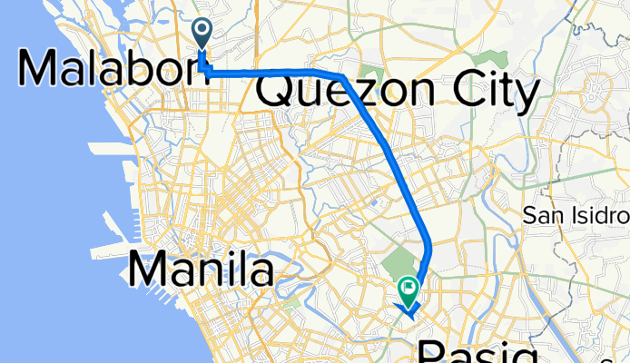 Rimas Road 29, Malabon to Epifanio de los Santos Avenue 888, Mandaluyong