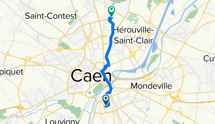 De 21 Rue des Tulipes, Caen à 1 Avenue de Tsukuba, Hérouville-Saint-Clair