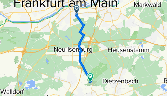 Lettigkautweg 16, Frankfurt am Main nach Hofgut Neuhof 1, Dreieich