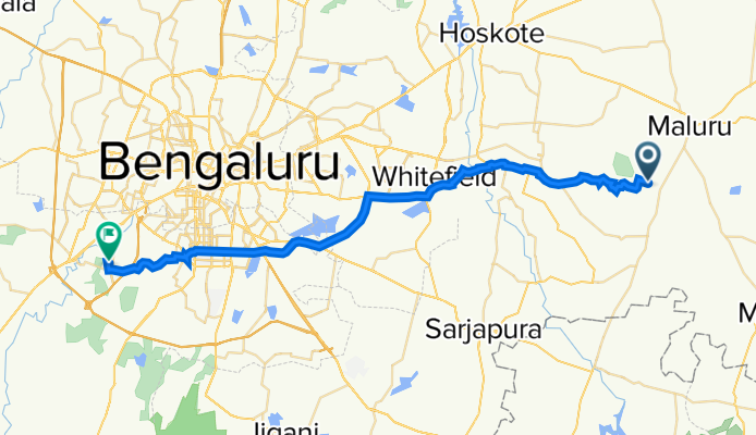 XW85+H2M, Hulimangala Hosakote to 6th Cross Road, Bengaluru
