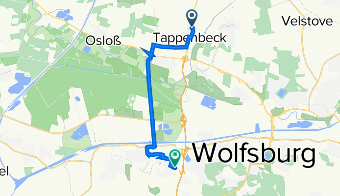 Hauptstraße 9A, Tappenbeck nach Walter-Kollo-Straße 15, Wolfsburg